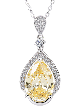 女士OL闪亮通透S925银锁骨项链