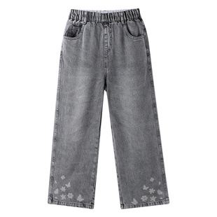 【商场同款】安奈儿童装女童牛仔裤秋新款透气潮流AG536150