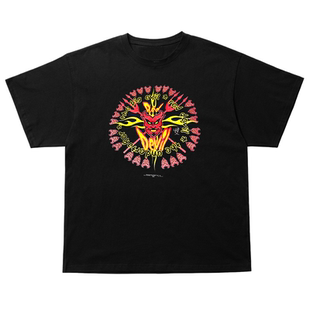 Big Red Devil美式复古宽松落肩短袖T恤chic嘻哈潮牌重磅棉情侣装