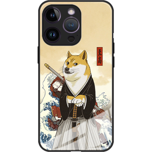 华为Mate60浮世绘手机壳iphone15日系插画14promax定制vivox90适用opporeno8玻璃nova11荣耀70小米13u三星s22