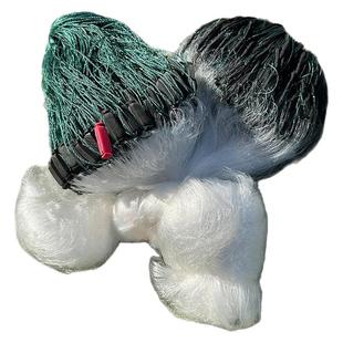 进口丝网渔网粘网三层沉网加重绳包坠白丝捕鱼网沾鲫鱼挂子刺网