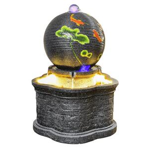 荷花锦鲤风水球流水景观创意礼品