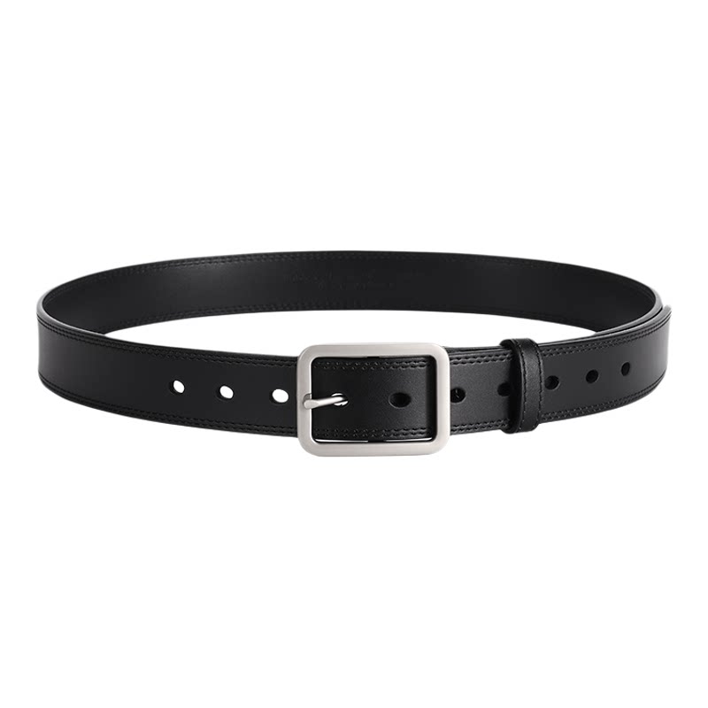 皮带男女同款真皮装饰简约加宽