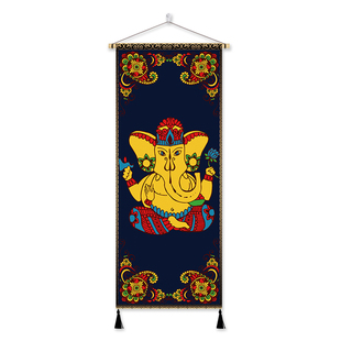 东南亚风印度泰式禅意大象软装布艺挂画餐厅招财壁画卧室装饰挂毯