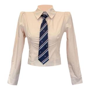 学院风淡粉色修身衬衫上衣女秋冬新款韩版校园小众设计感内搭衬衣