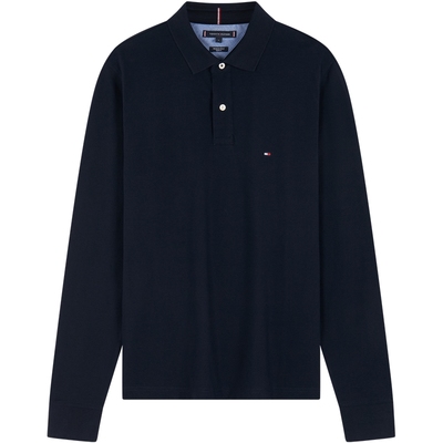 Tommy男装纯色商务修身长袖POLO
