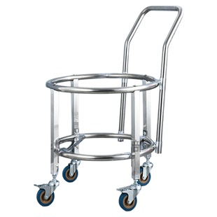 加厚不锈钢汤桶架子汤锅开水桶带滑轮支架可移动水桶车商用食堂