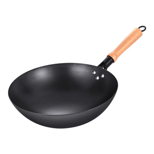 章丘手工锻打铁锅传统老式不粘锅家用炒锅无涂层炒菜锅燃气灶专用