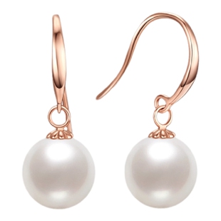 潮宏基至简红18k金玫瑰金珍珠耳环耳钉耳饰情人节情人节高级感女