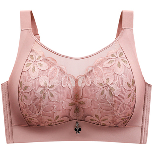 250斤C杯D杯E杯按摩杯收副乳防下垂文胸薄款抹胸显小内衣大红色