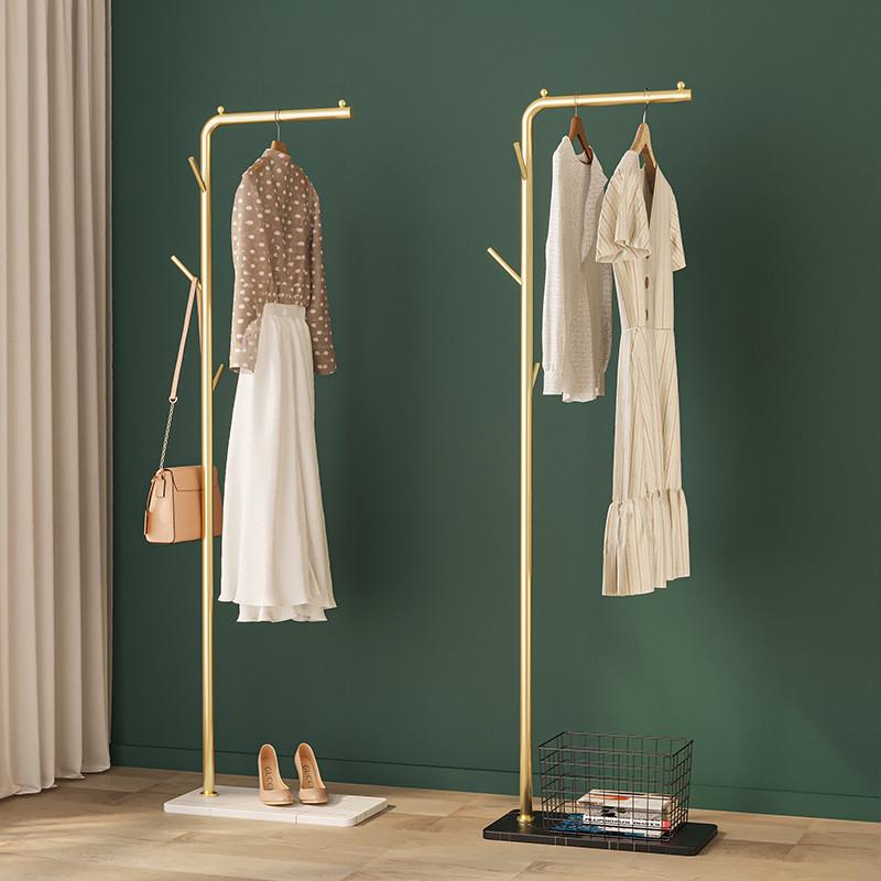 落地挂衣架卧室移动轻奢简易挂衣服架子单杆式衣帽架小型家用室内