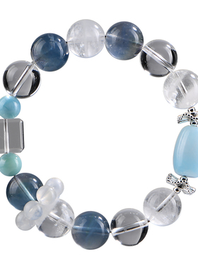 绣罗晶天然白幽灵水晶招财手串