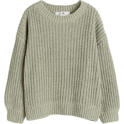 HM童装儿童女童毛衣秋季雪尼尔圆领长袖休闲针织衫1094835