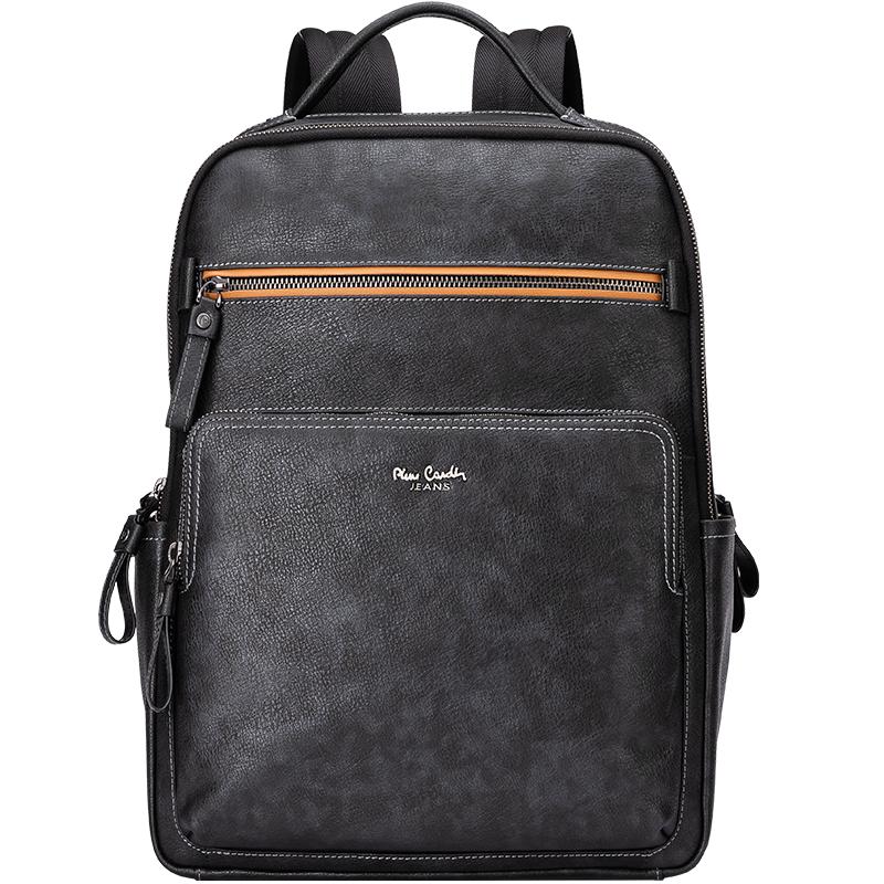 【真皮】皮尔卡丹男包大容量双肩包男士商务电脑通勤背包出差旅行