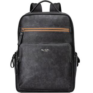 【真皮】皮尔卡丹男包大容量双肩包男士商务电脑通勤背包出差旅行