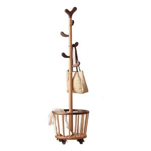 实木挂衣架落地卧室儿童衣帽架简易多功能室内可移动书包衣服架子