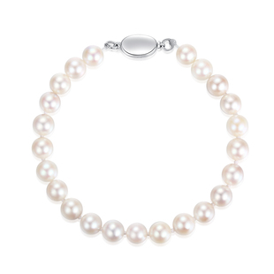 akoya珍珠手链女天然小灯泡极强光海水正圆全珠链妈妈款轻奢手饰