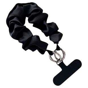 丝绸缎面手机挂绳时尚气质手腕防丢绳挂件简约高级感褶皱带弹力松紧发圈手绳独特新款腕带包包钥匙扣垫片链壳