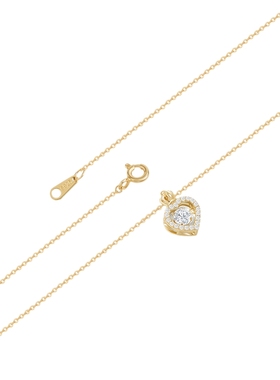 阿吉豆925银跳动的心锁骨项链女