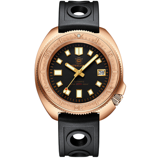 定制CUSN8锡青铜鲍鱼机械潜水男手表复古军表防水C3夜光6105-8110