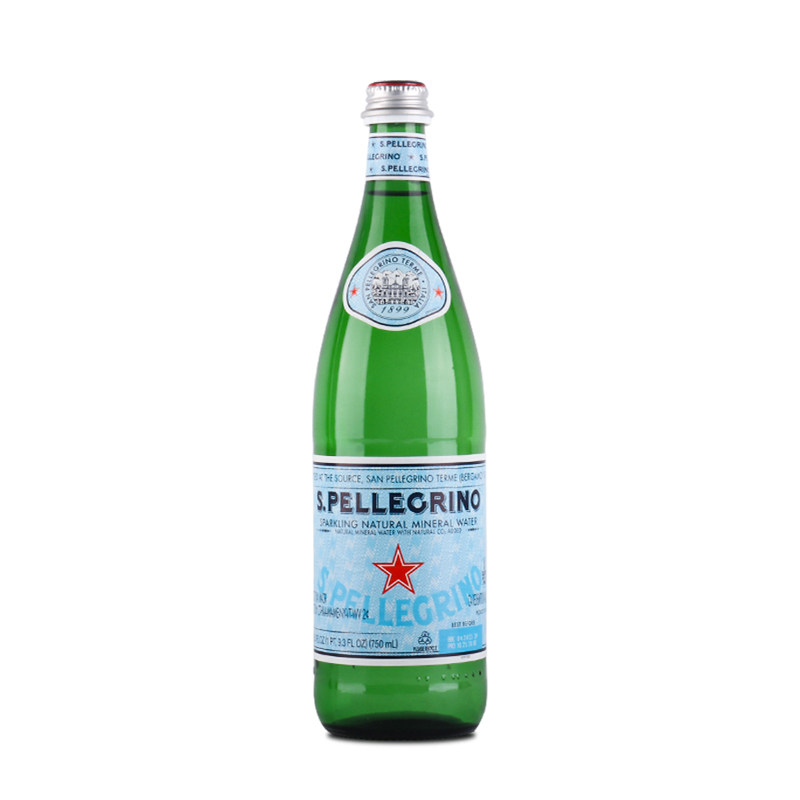 意大利进口圣培露汽泡水天然含气矿泉饮水250ml/750ml*12瓶整箱