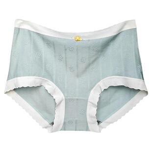 彩田花仙子内裤女高腰2A323蕾丝边提花包臀石墨烯裆中年莫代尔棉