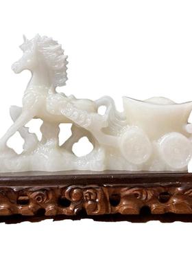 天然开业送礼玉石雕刻酒柜装饰品