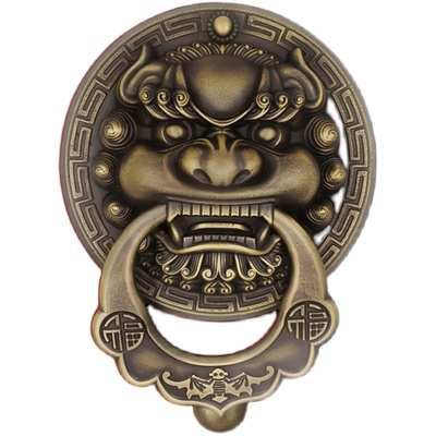 纯铜仿古兽头门环中式狮子头虎头