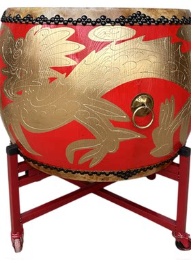 加厚黄牛皮龙鼓威风锣鼓成人战鼓