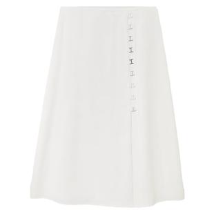 OVV春夏热卖女装A字版型小白裙腰侧金属环半身裙