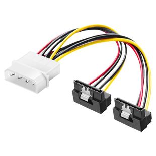 sata硬盘电源线弯头大4pin台式机电脑光驱转接线15pin一分二延长线串口ide供电D型4针转sata电源线1分2