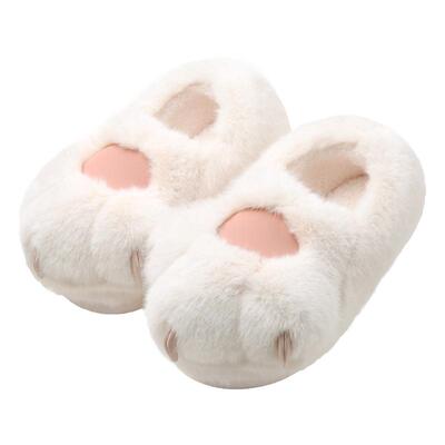 可爱猫爪棉拖鞋女冬季居家保暖