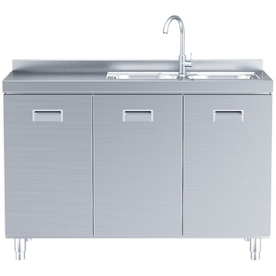 不锈钢厨房橱柜304加厚简易橱柜灶台一体多功能厨房收纳碗柜橱柜