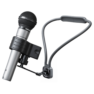 麦克风话筒挂脖子支架无线挂颈式咪架吉他钢琴唱歌弹唱直播固定夹