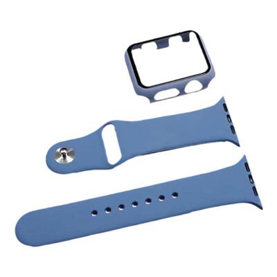 适用于苹果watch8硅胶手表带表壳膜iwatch7/4/5运动保护套二合一