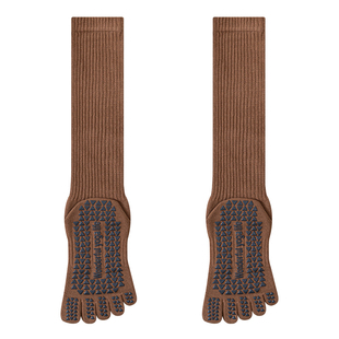 五指瑜伽袜子防滑专业女普拉提训练室秋冬内运动专用分趾堆堆长筒