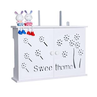 无线路由器收纳盒wifi壁挂装饰遮挡箱机顶盒置物架免打孔光猫桌面