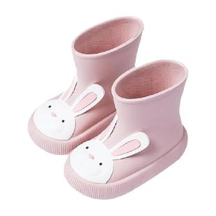 兔子儿童雨鞋束口加绒宝宝雨靴水鞋女童学生小童小孩防滑男童胶鞋