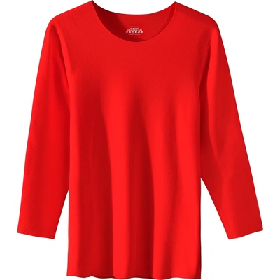 花花公子红色加绒保暖七分袖男