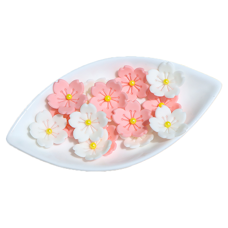 网红樱花蛋糕装饰品摆件翻糖小花成品巧克力花朵提拉米苏甜品点缀