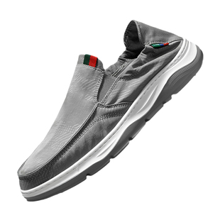 卡帝乐鳄鱼男鞋秋季新款休闲帆布鞋透气软底懒人一脚蹬老北京布鞋