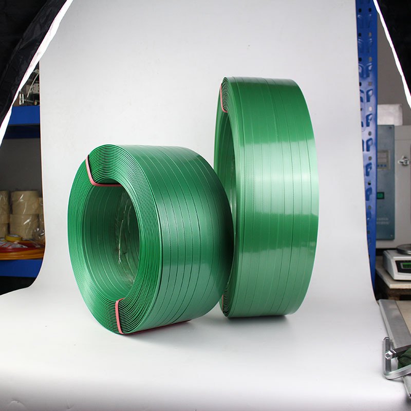 厂家直供PET塑钢打包带2512可捆扎包装彩色带包装带扎带绿色印字