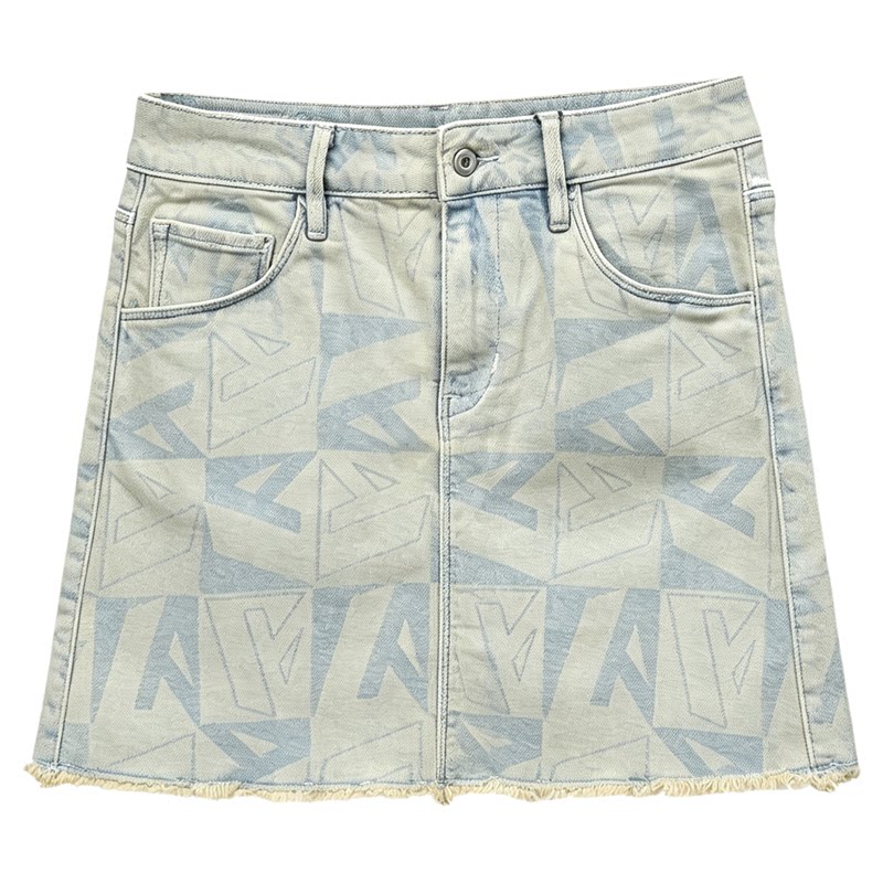 ABLEJEANS印花显瘦牛仔迷你短裙