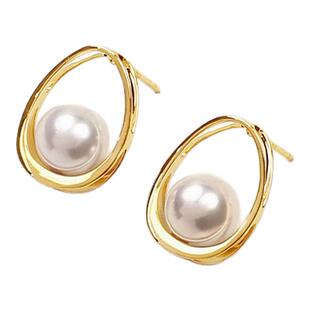 BEAUFINA百分娜设计款守护Akoya海水珍珠耳钉18K金时尚高级耳饰