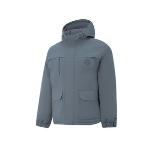 李宁男款羽绒服冬2025新款航天动态保暖连帽衣服短款工装运动外套