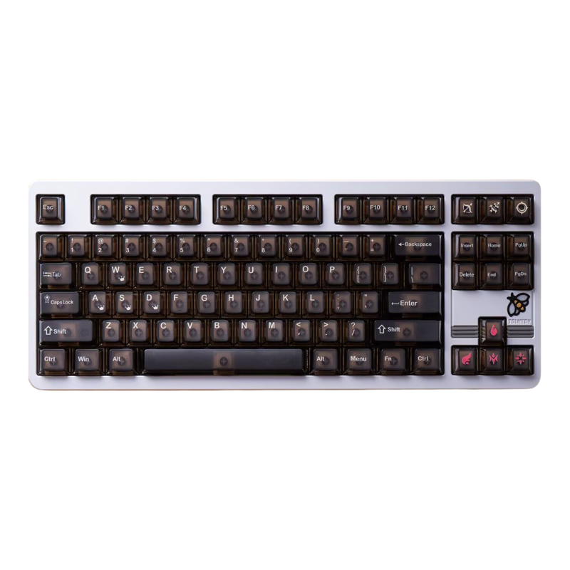 Y3雾透键帽PC改性材质UV原厂高度1.6厚度黑透全套115键Y3轴同款IP