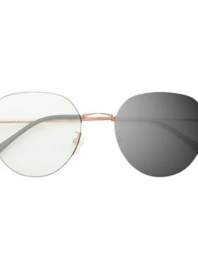 大脸变色近视度数防蓝光显瘦墨镜