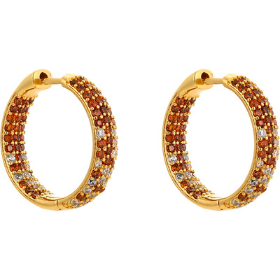 古里雅金色满钻圈圈耳环高级感