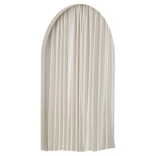 奶白色试衣间门帘高级感服装店更衣室布帘隔断帘定制免打孔防尘帘