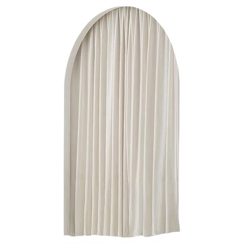 奶白色试衣间门帘高级感服装店更衣室布帘隔断帘定制免打孔防尘帘